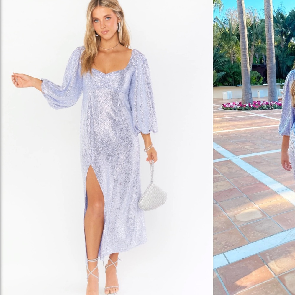NWT SHOW ME YOUR MUMU SYDNEY MIDI DRESS - LILAC CONFETTI